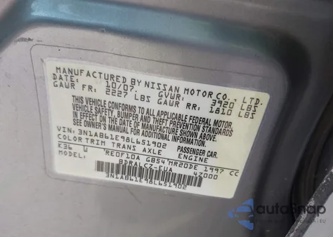 2008 Nissan Sentra 2.0 из США, поврежденный, VIN 3N1AB61E98L651902